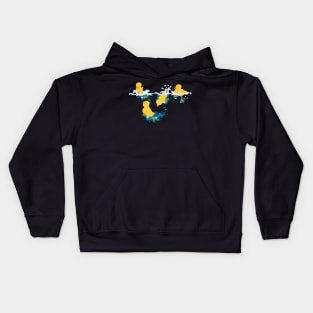 Happy Splashing Ducklings Kids Hoodie